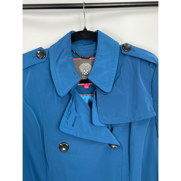 Vince Camuto Women's Blue Double Breasted Belted Trench Coat Size XL - Picture 5 of 11